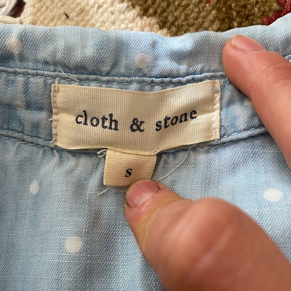 Cloth And Stone Button Up, Denim With Dots Pattern - image 2